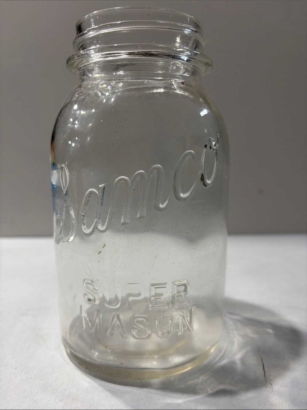 Samco Super Mason Clear Glass canning Jar vintage 1950-1960’s MCM